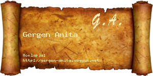 Gergen Anita névjegykártya